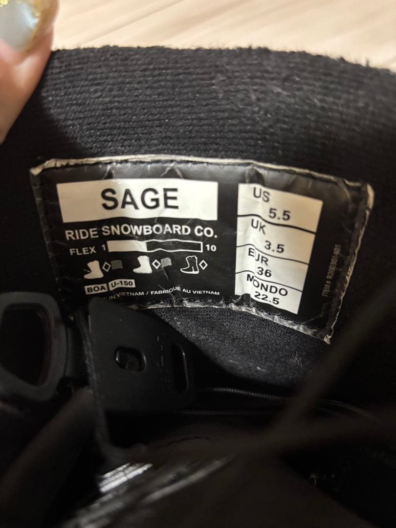 女性用スノーボードブーツ ブラック 22.5