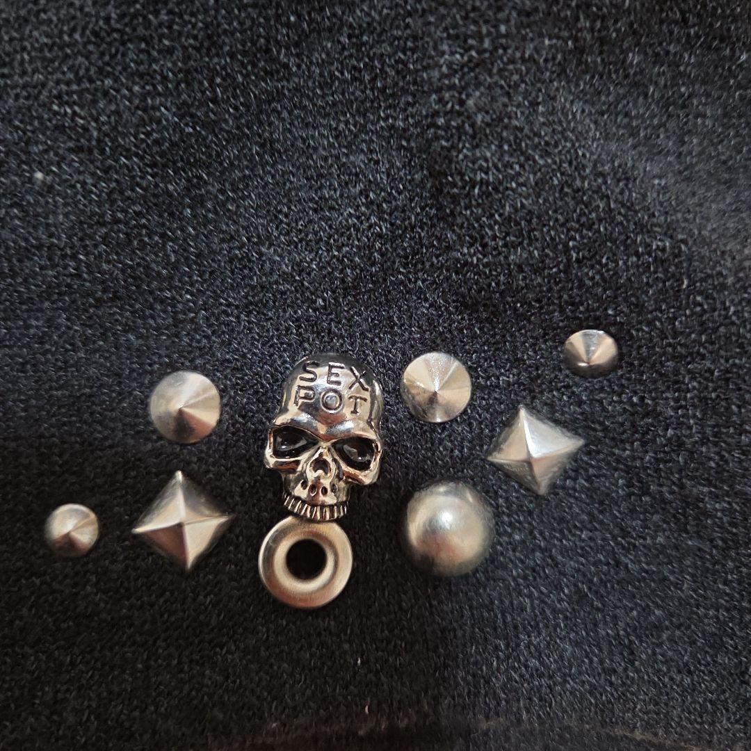 SEX POT スカル装飾 ニット帽