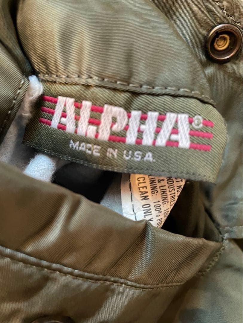 USA製 ma-1 フライトジャケット 90s ALPHA社　カーキ