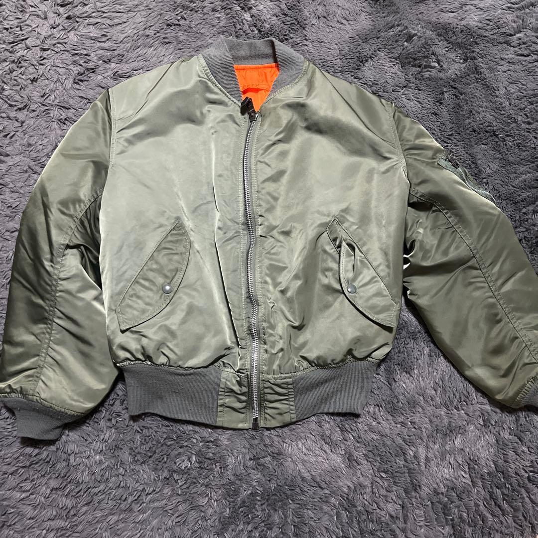 USA製 ma-1 フライトジャケット 90s ALPHA社　カーキ