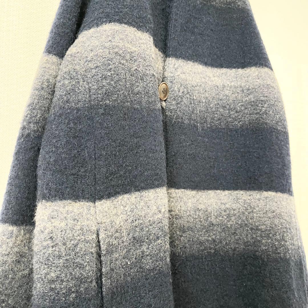 プランテーションplantationグラデーションウールコートボーダー