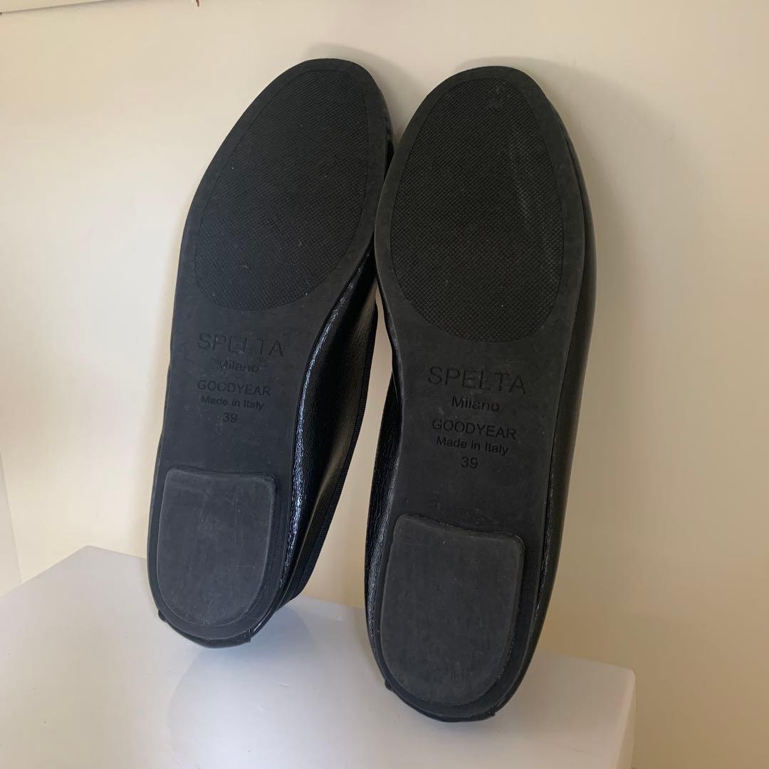 【SPELTA スペルタ】フラットシューズ バレエシューズ　パンプス　黒