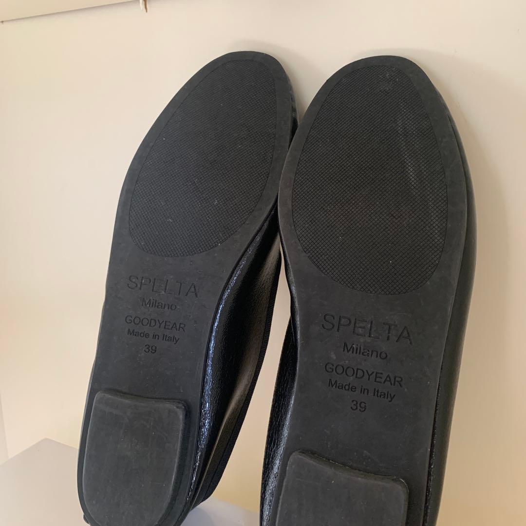 【SPELTA スペルタ】フラットシューズ バレエシューズ　パンプス　黒