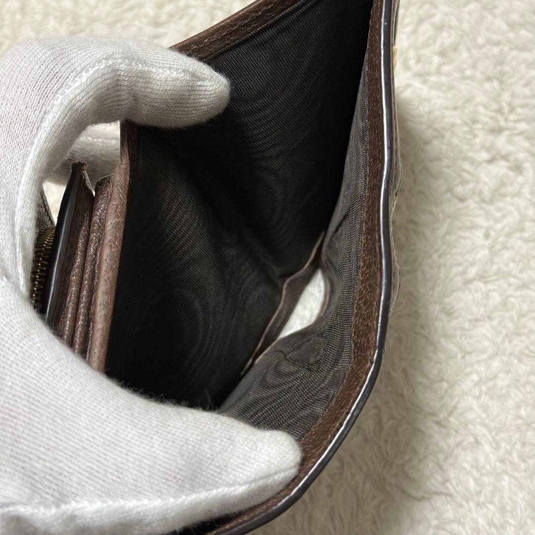 【美品】 GUCCI オフィディア シェリーライン GGスプリーム 二つ折り財布