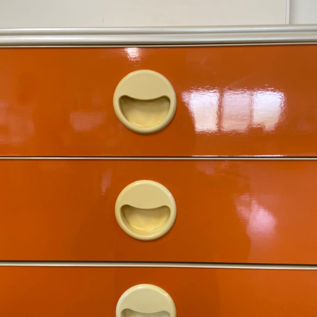 昭和レトロ　タンス　オレンジ　7段