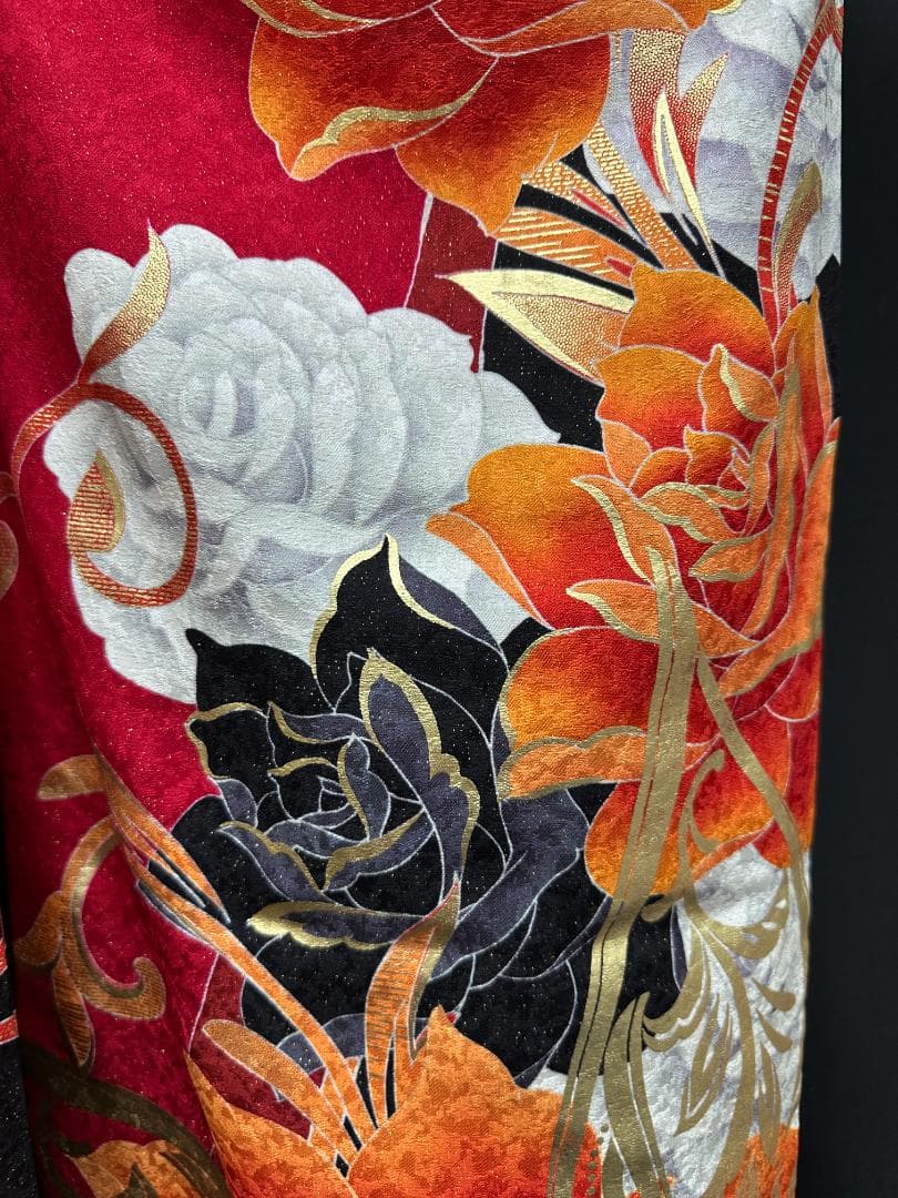 赤黒金 薔薇ゴールド小悪魔ageha系振袖フルセット