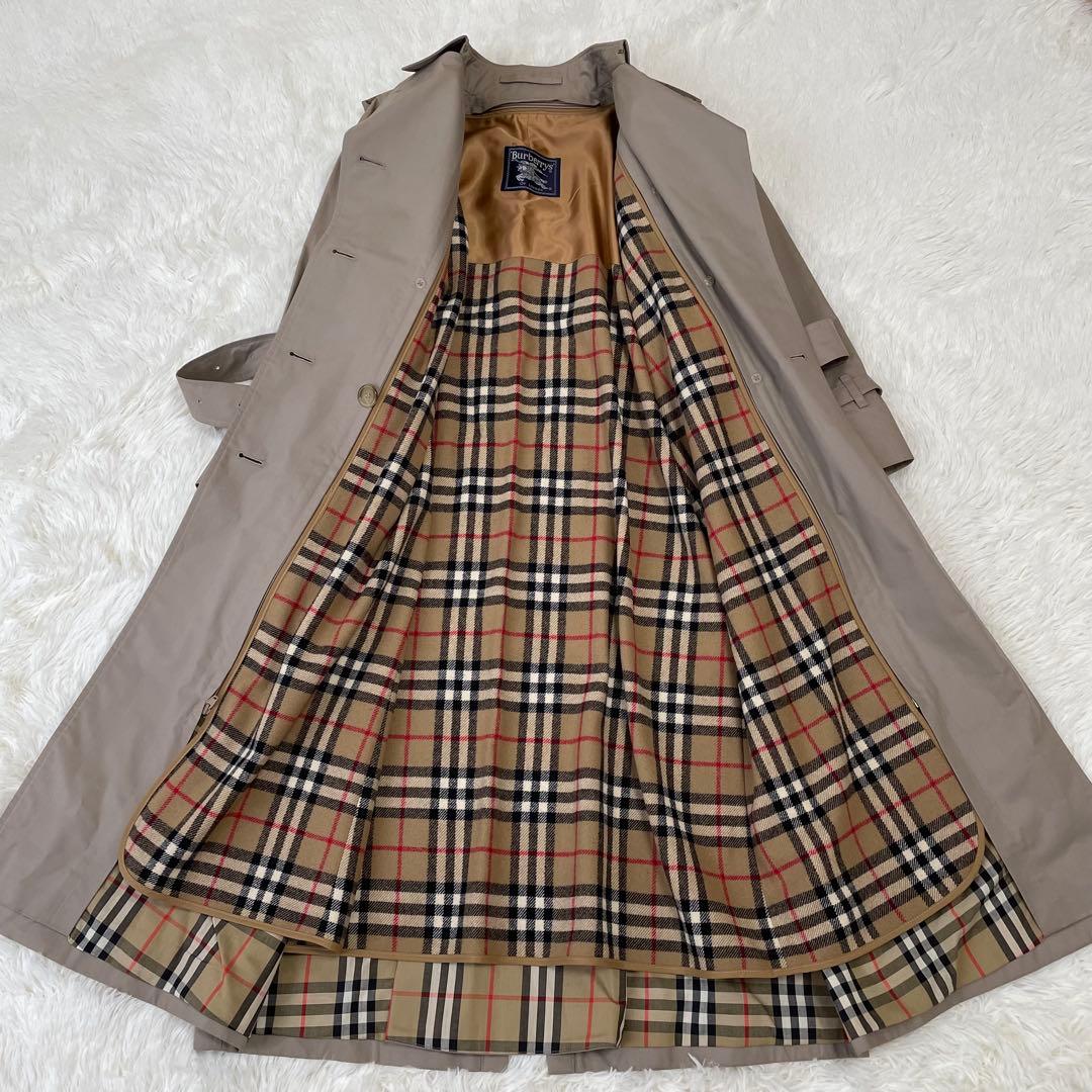 希少色✨バーバリーズ ロングトレンチコート ライナー付 ノバチェック グレージュ