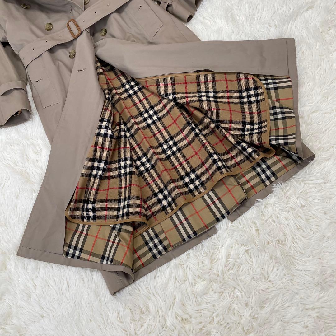 希少色✨バーバリーズ ロングトレンチコート ライナー付 ノバチェック グレージュ