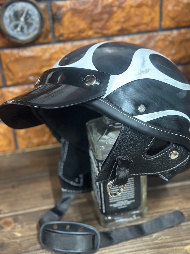 ポリスヘルメット　ショーティー　新品未使用　エイジング加工　ハーレー　アメリカン