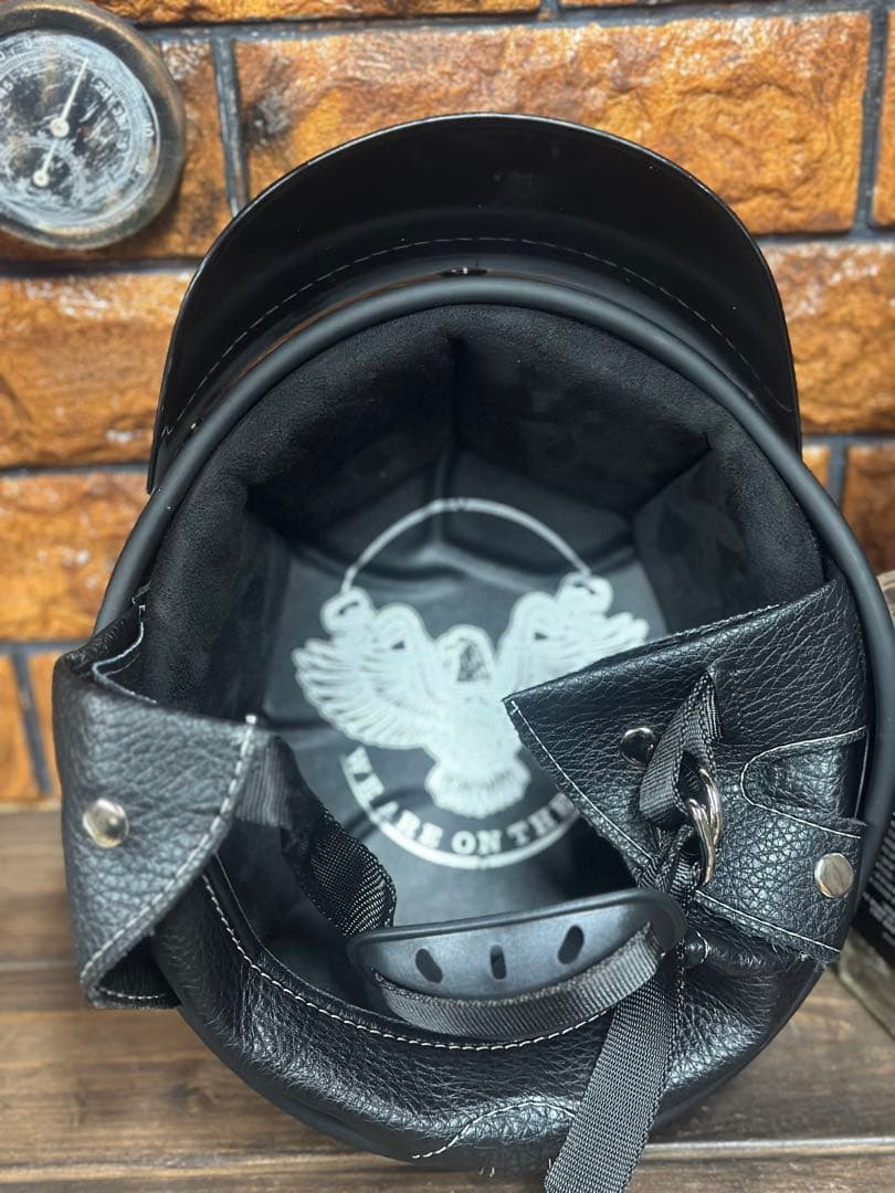 ポリスヘルメット　ショーティー　新品未使用　エイジング加工　ハーレー　アメリカン