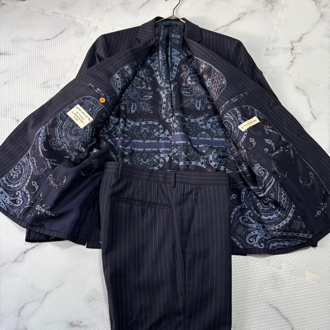✨大人気✨ ETRO エトロ　ペイズリー　スーツセットアップ　紺　XL