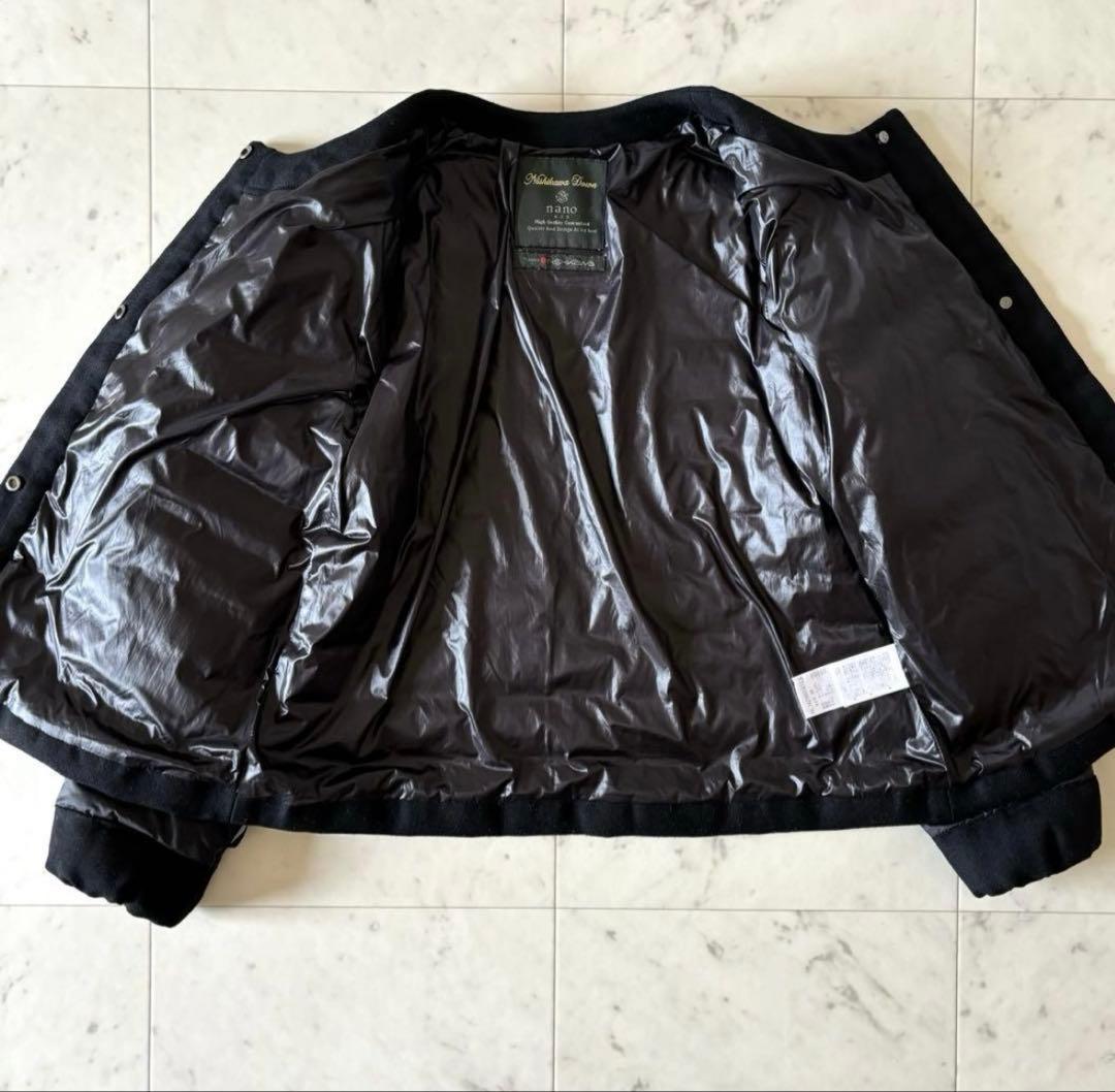 西川ダウン ナノユニバース ノーカラーダウンジャケット