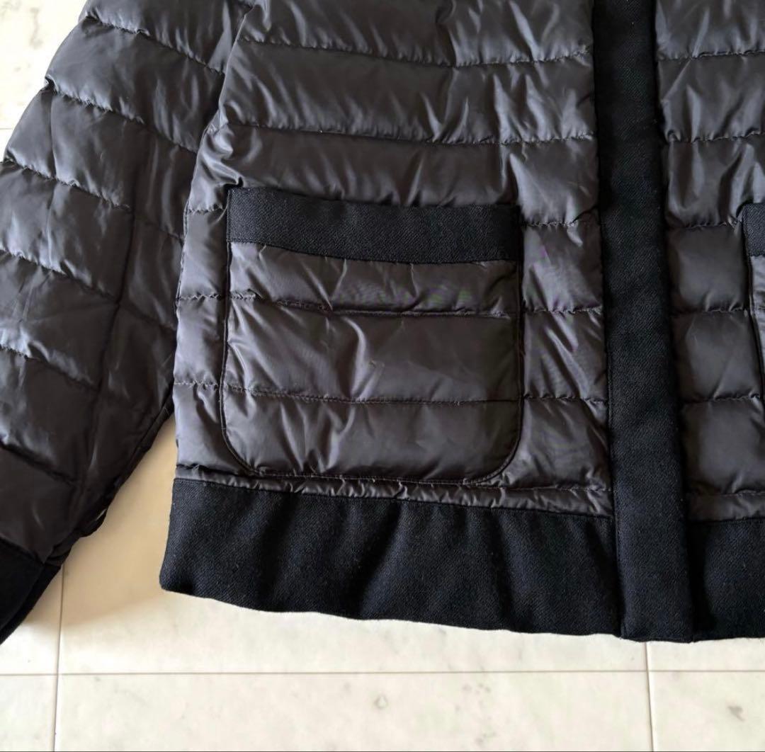 西川ダウン ナノユニバース ノーカラーダウンジャケット