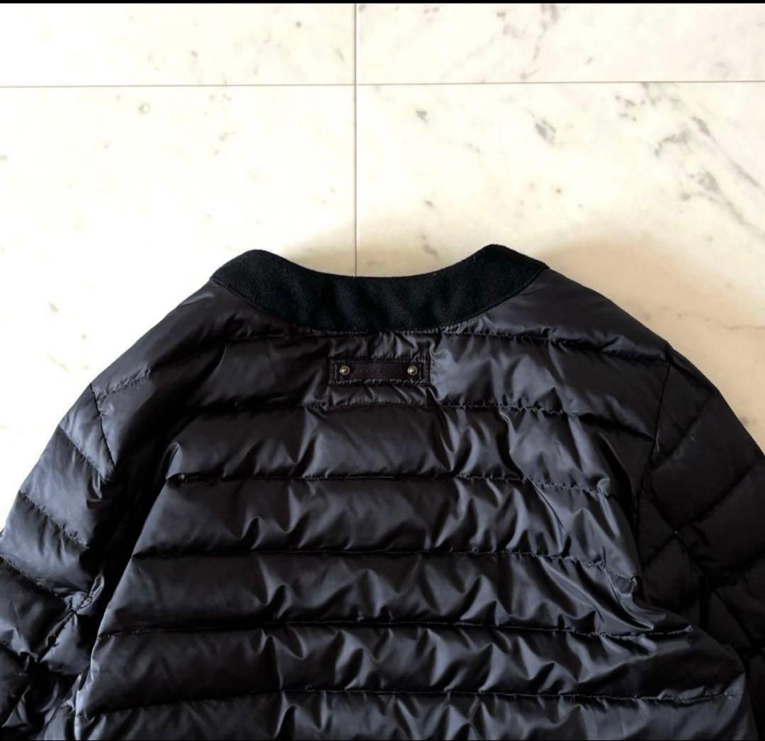 西川ダウン ナノユニバース ノーカラーダウンジャケット