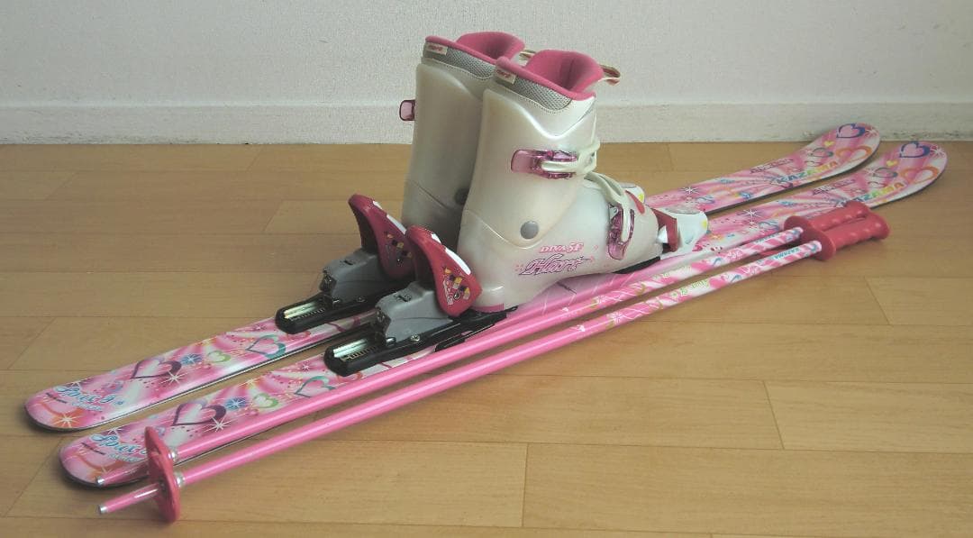 ■■送料無料■KAZAMA■子供用スキーフルセット■板116靴22■WAX済■■