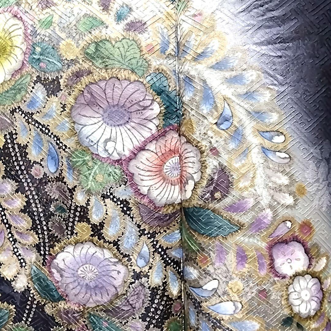 辻ヶ花 訪問着セット 辻が花 セット 袋帯 トールサイズ 紺 辻ケ花