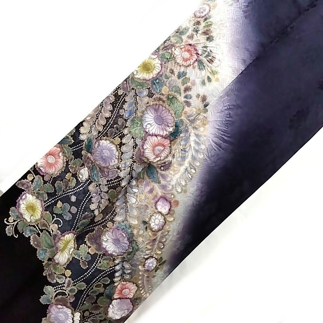 辻ヶ花 訪問着セット 辻が花 セット 袋帯 トールサイズ 紺 辻ケ花