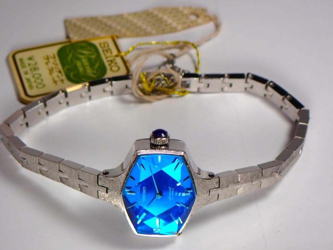 未使用デッド　セイコースペシャル　23石　ブリリアントブルーカットガラス　手巻き
