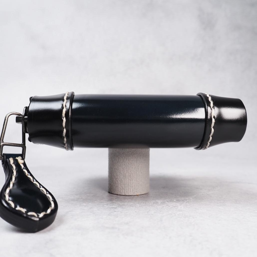 ビーズ屋公ちゃん。 ラウンドジップウォレットミニ コードバン ダブルカット 黒