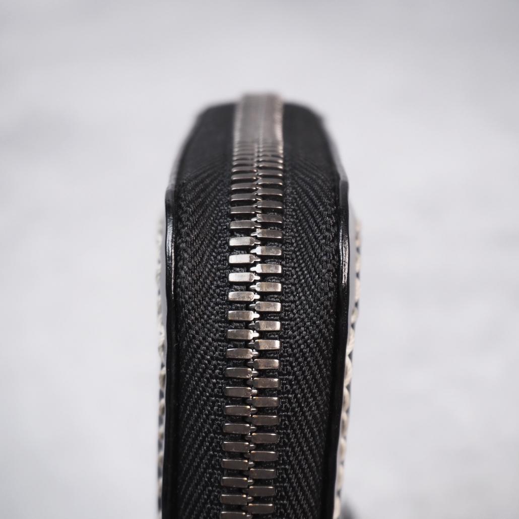 ビーズ屋公ちゃん。 ラウンドジップウォレットミニ コードバン ダブルカット 黒