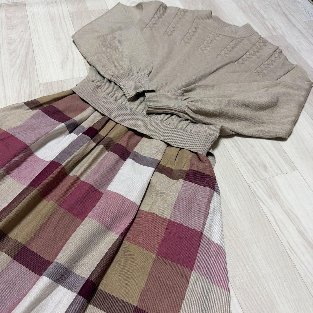 ブルーレーベルクレストブリッジ ニットドッキングワンピース 36