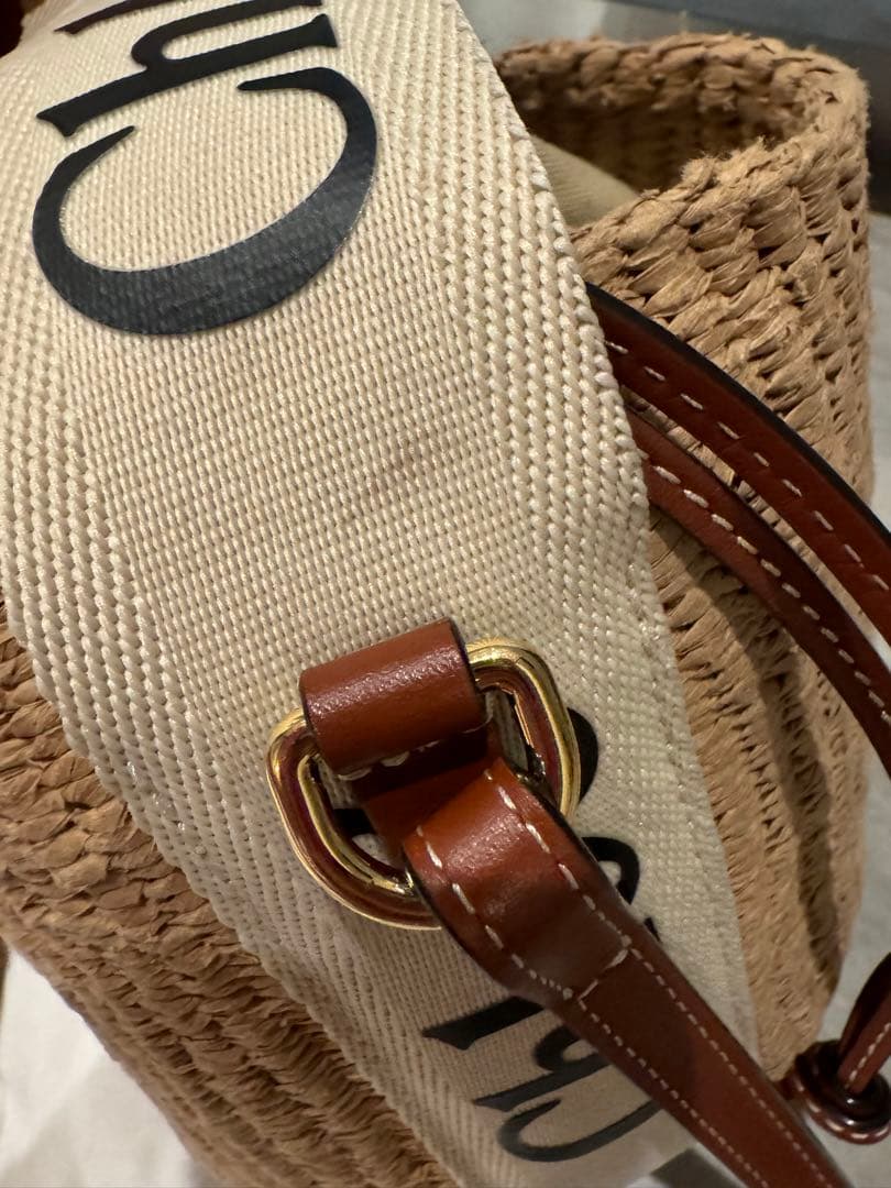 ノ*送様 【 正規品 】 chloe クロエ WOODYスモールバスケット カゴ