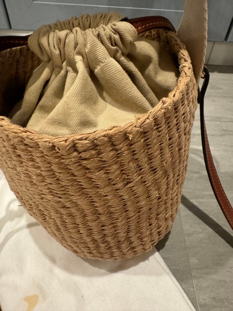 ノ*送様 【 正規品 】 chloe クロエ WOODYスモールバスケット カゴ