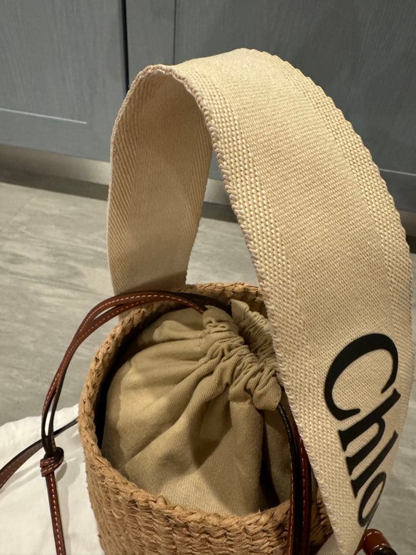 ノ*送様 【 正規品 】 chloe クロエ WOODYスモールバスケット カゴ