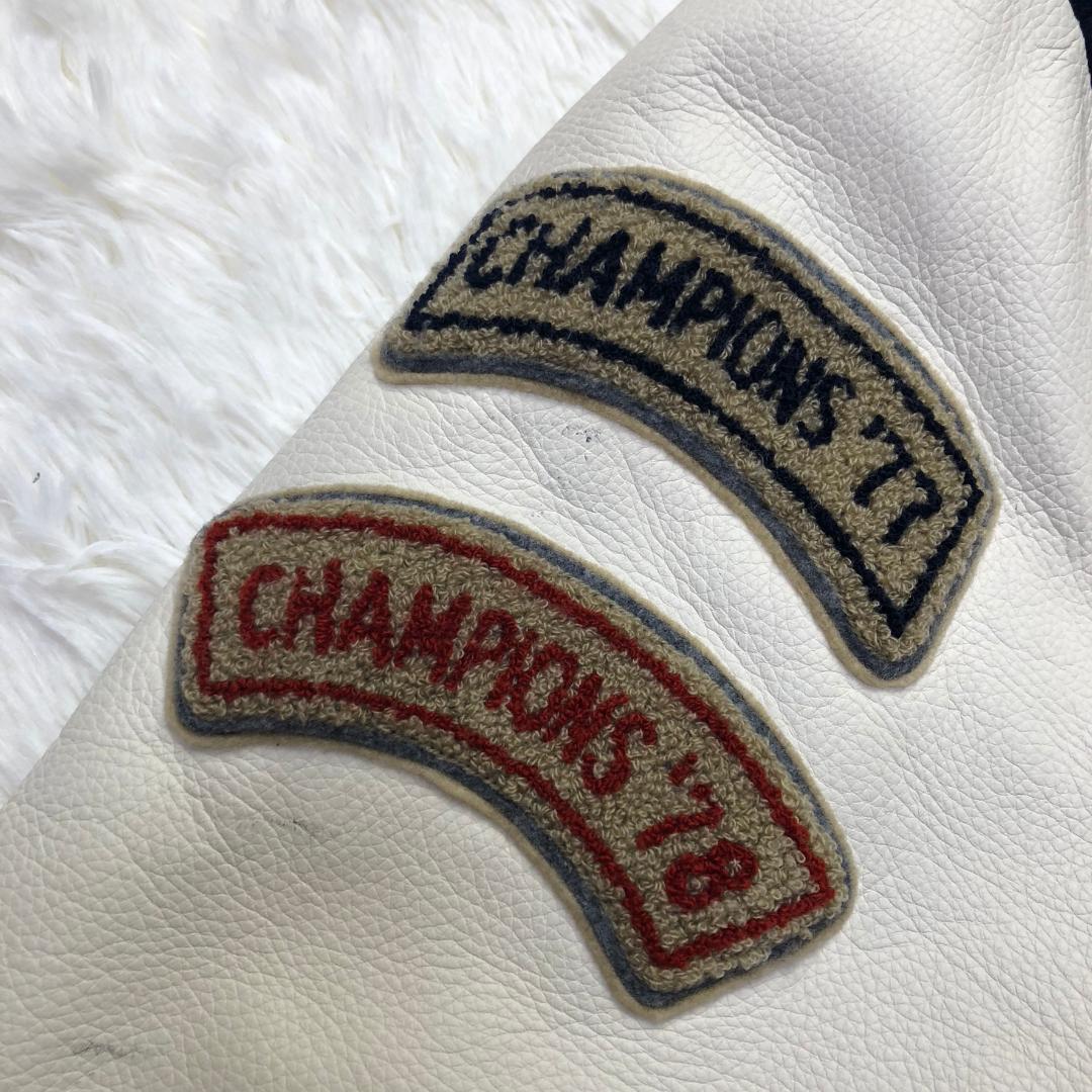 UNIQLO 00s ヤンキース コラボ ウールスタジャン 牛革レザー切替 刺繍