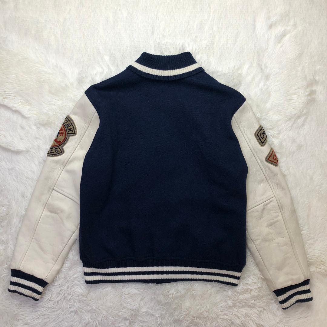UNIQLO 00s ヤンキース コラボ ウールスタジャン 牛革レザー切替 刺繍