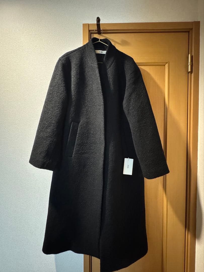 ànuke：Collarless Cocoon Coat：size38