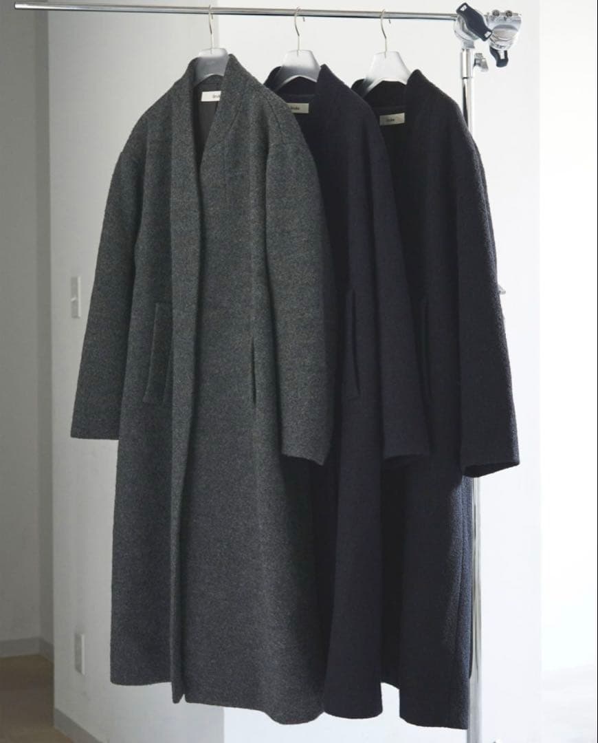 ànuke：Collarless Cocoon Coat：size38