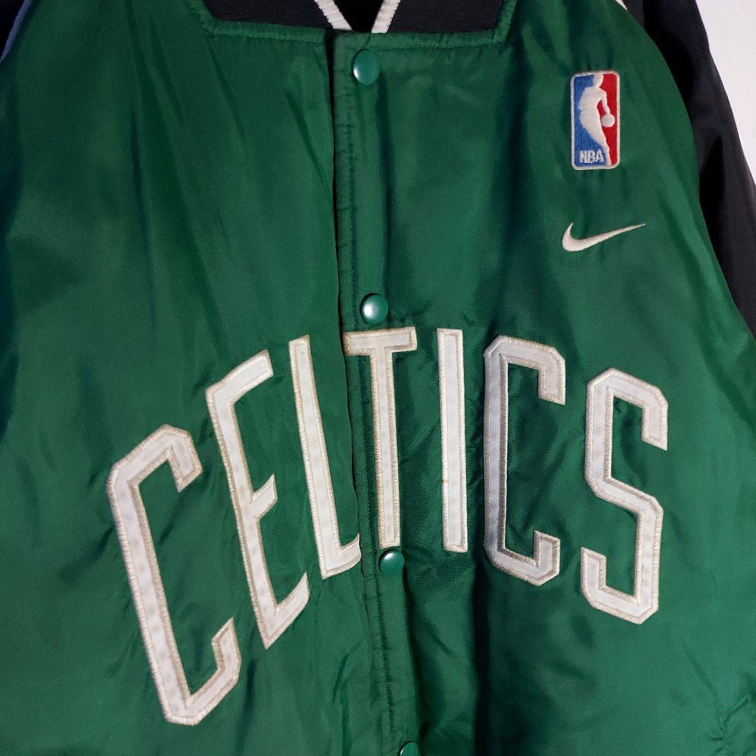 90s オールドナイキ NBA公式 セルティックスナイロンスタジャン XXL緑黒