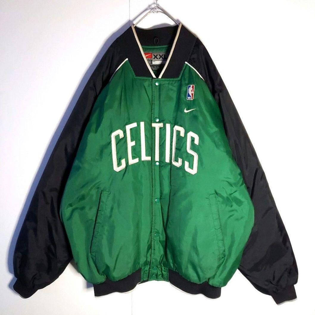 90s オールドナイキ NBA公式 セルティックスナイロンスタジャン XXL緑黒