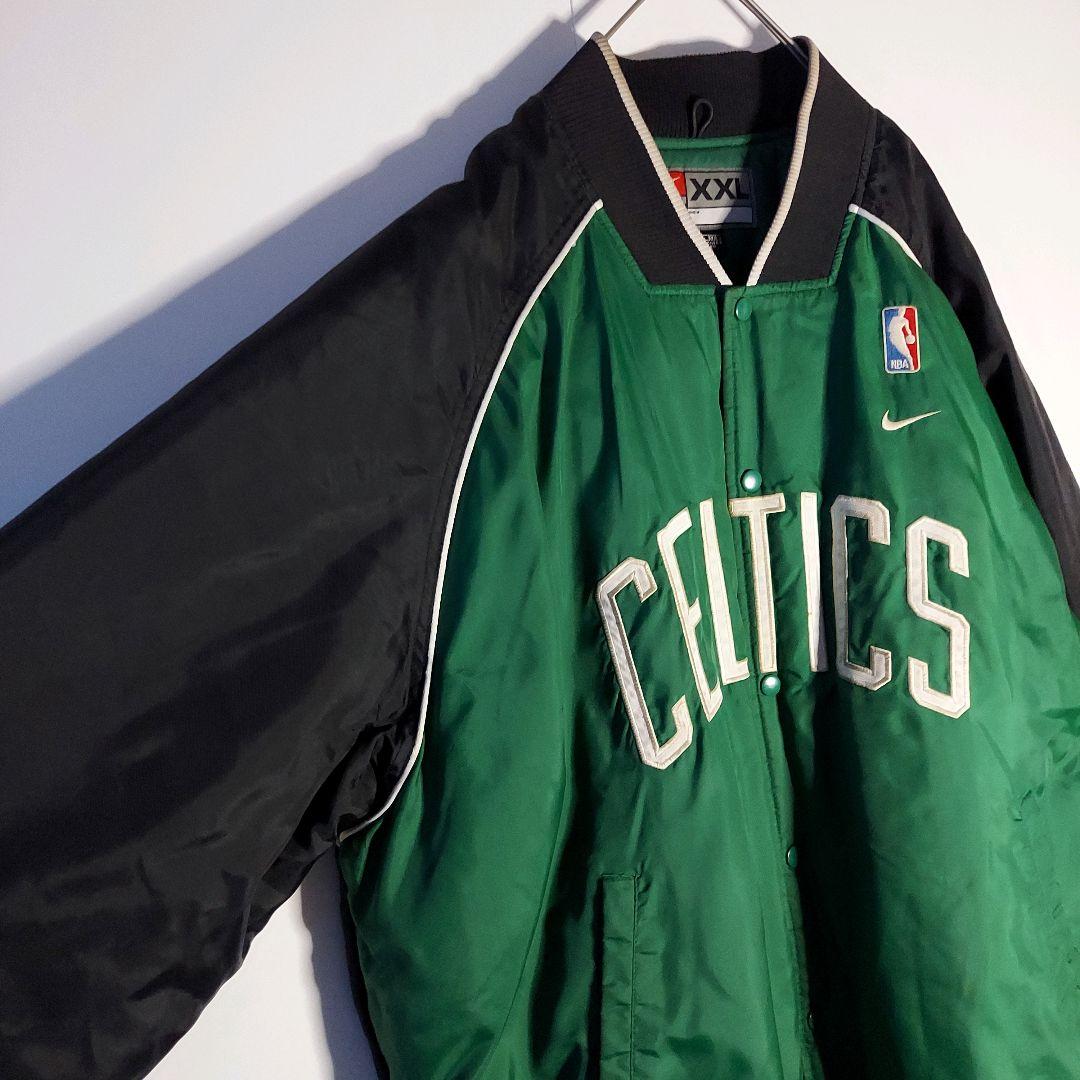 90s オールドナイキ NBA公式 セルティックスナイロンスタジャン XXL緑黒