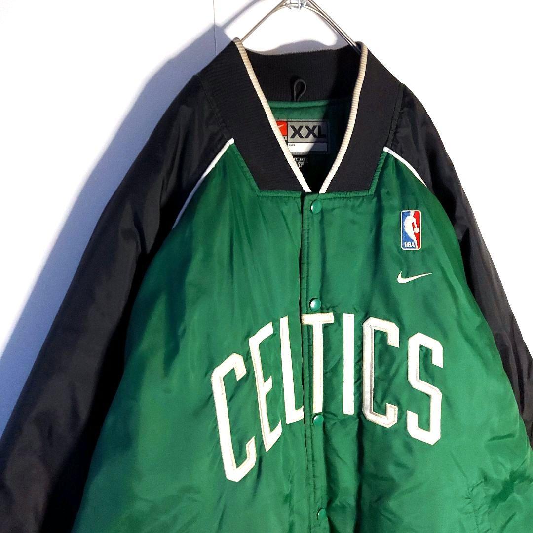 90s オールドナイキ NBA公式 セルティックスナイロンスタジャン XXL緑黒