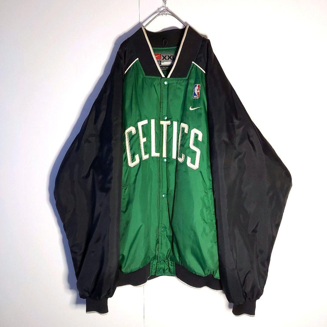 90s オールドナイキ NBA公式 セルティックスナイロンスタジャン XXL緑黒