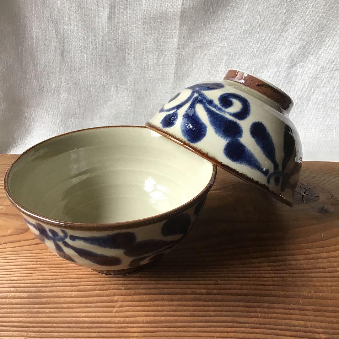 ☘️merci☘️です。新品美濃焼　琉球瑠璃唐草麺鉢　うどん丼10枚セット他