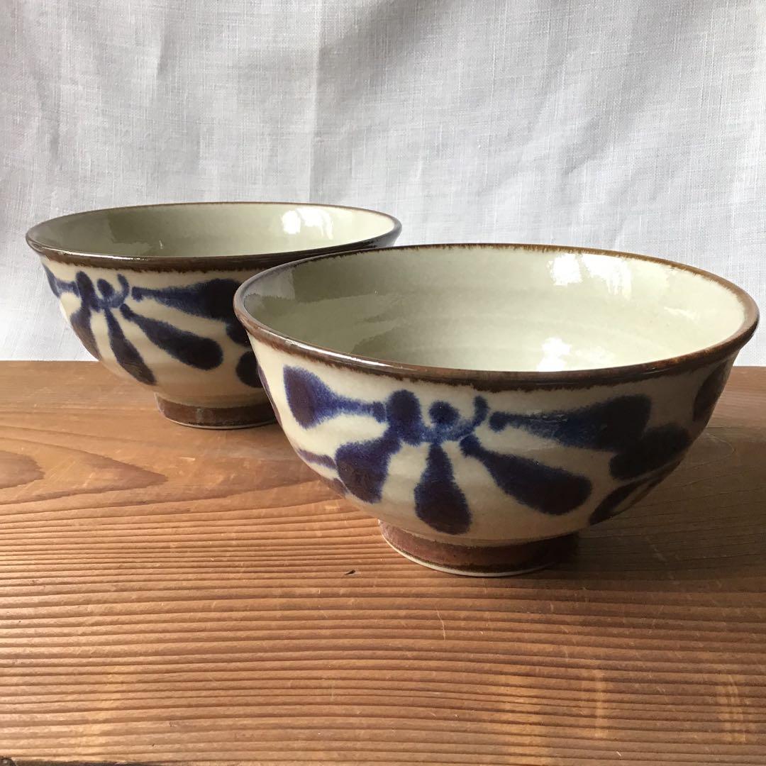 ☘️merci☘️です。新品美濃焼　琉球瑠璃唐草麺鉢　うどん丼10枚セット他