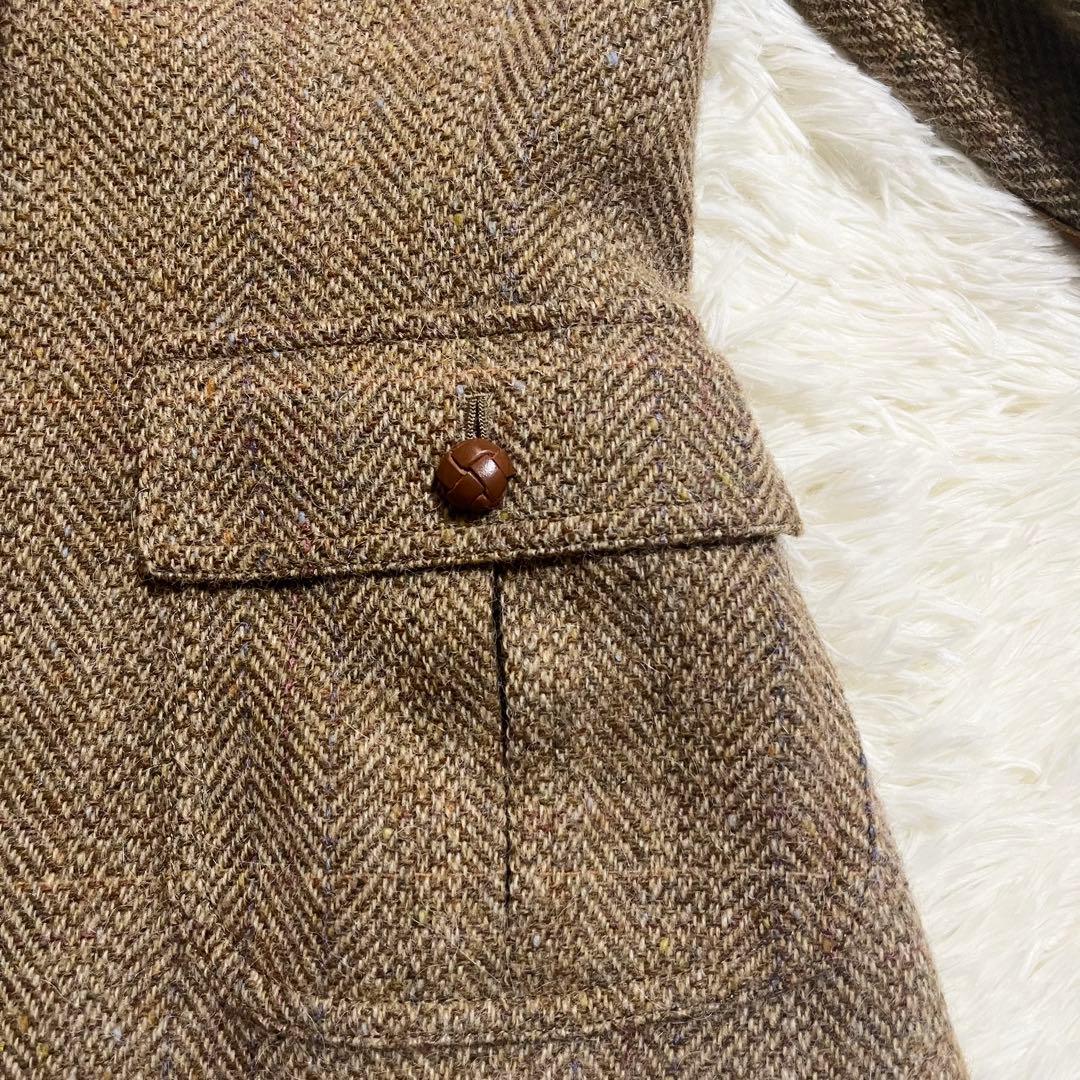 美品 ラルフローレン ヘリンボーン アルパカ テーラードジャケット ツイード L