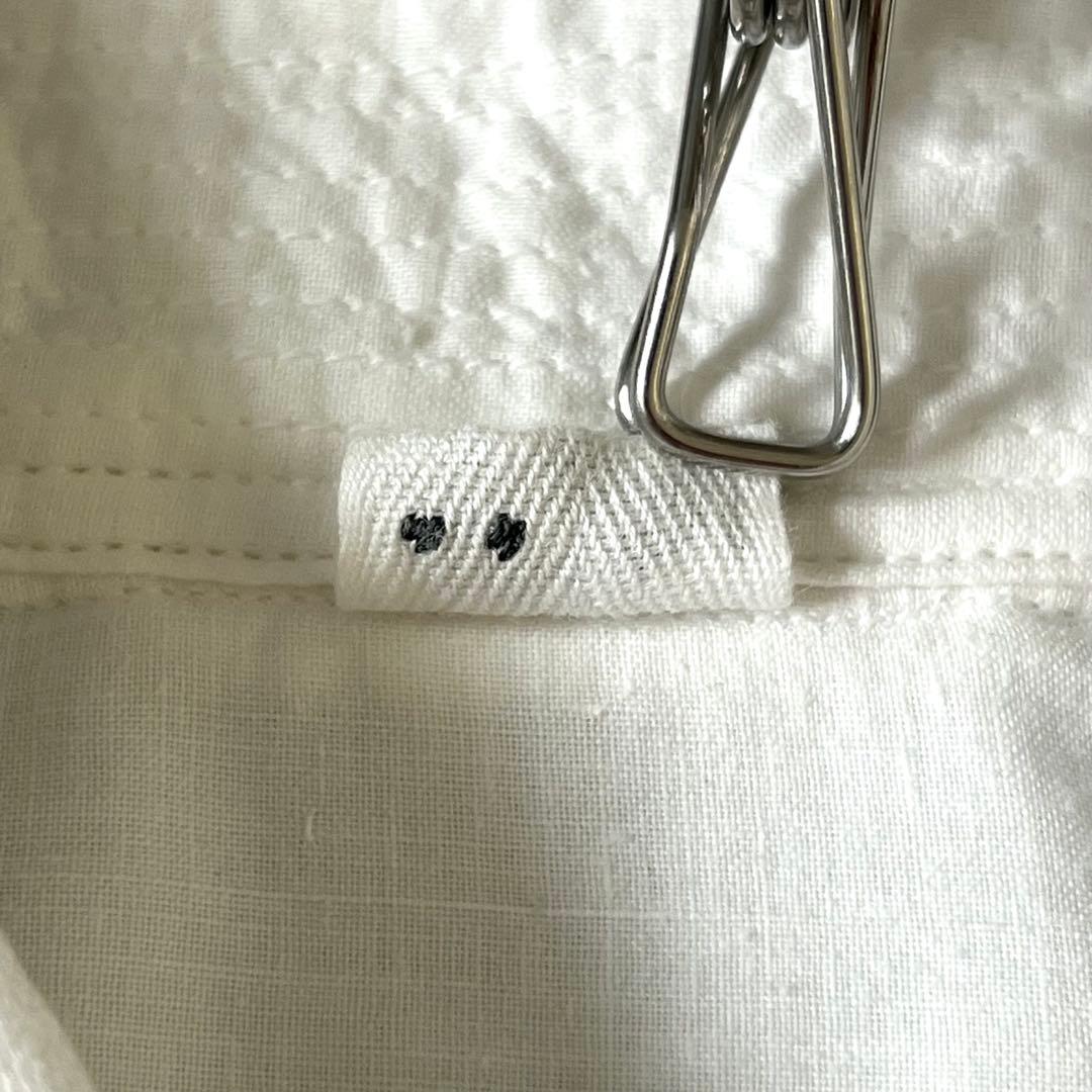 3322【美品】45R シャツワンピース ホワイト全員集合の908スモックドレス