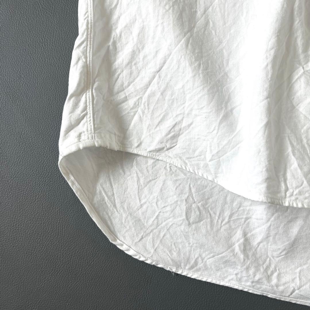 3322【美品】45R シャツワンピース ホワイト全員集合の908スモックドレス