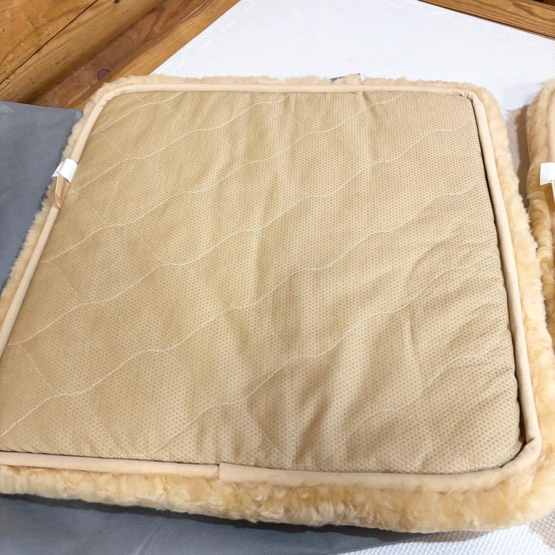 【美品】エクセルヒューマン ExcelHuman ムートン 座布団 2枚セット