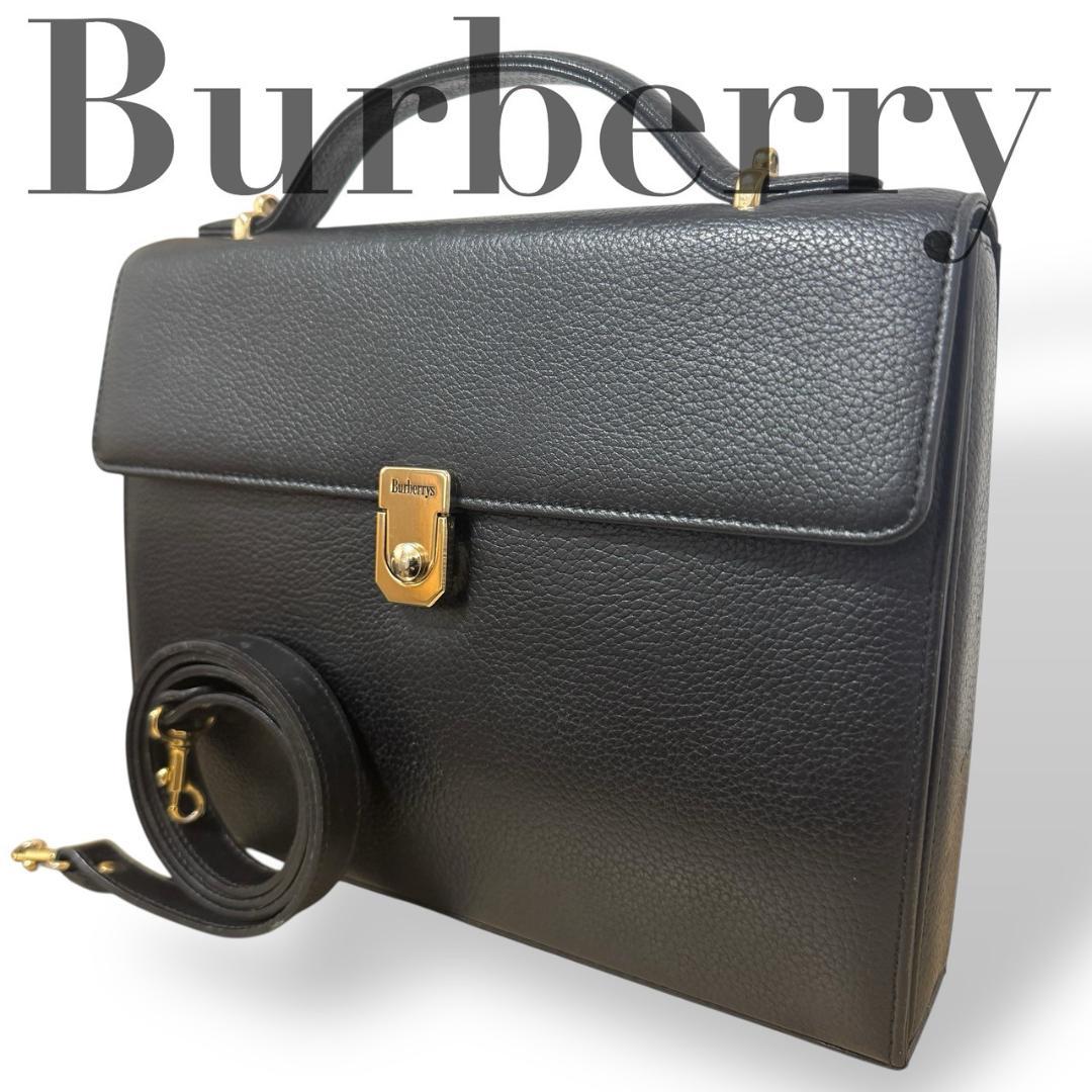 バーバリー　ハンドバッグ　ショルダーバッグ　2WAY　レザー　ノバチェック　黒