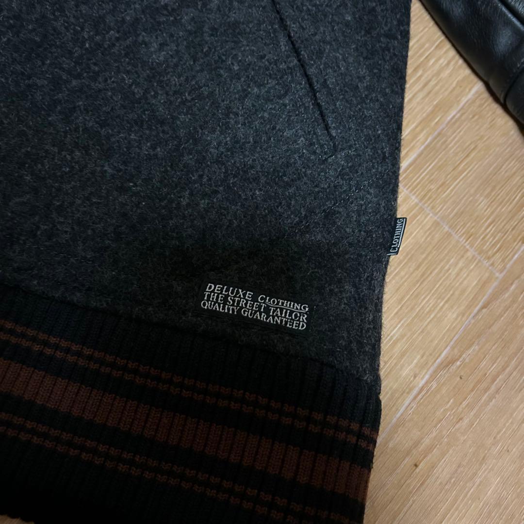 専用 良品 DELUXE CLOTHING 袖レザー スタジャン L