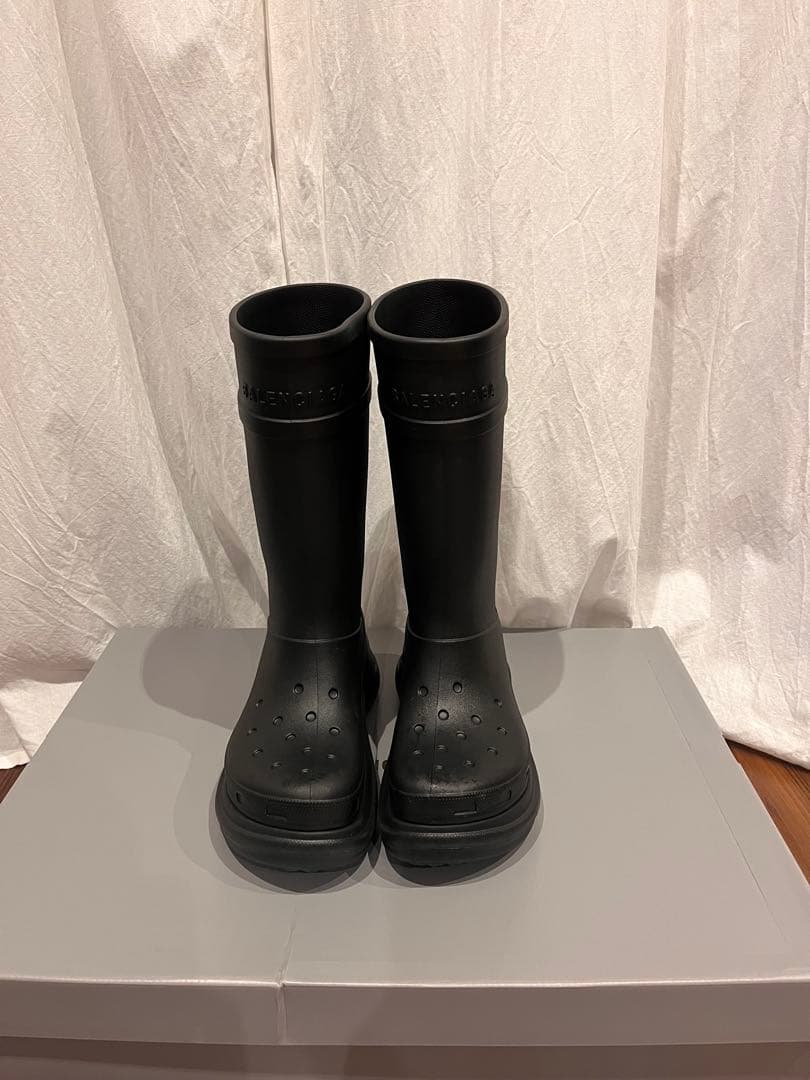 【美品】BALENCIAGA crocs boots 41 BLACK