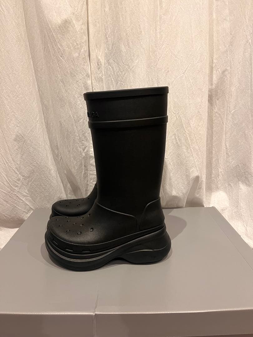 【美品】BALENCIAGA crocs boots 41 BLACK