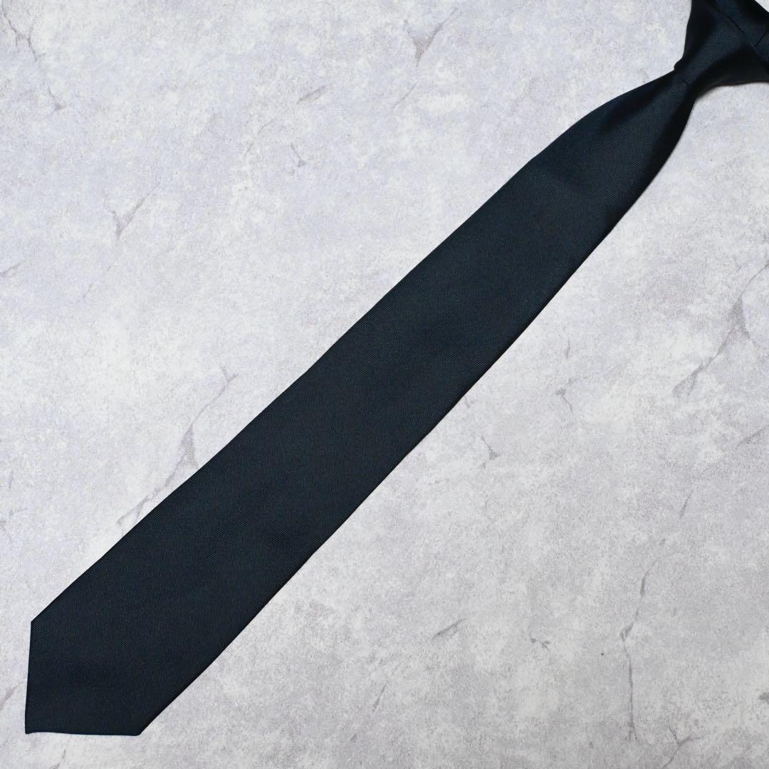 【美品】 CELINE セリーヌ ソリッド ダークネイビー ネクタイ