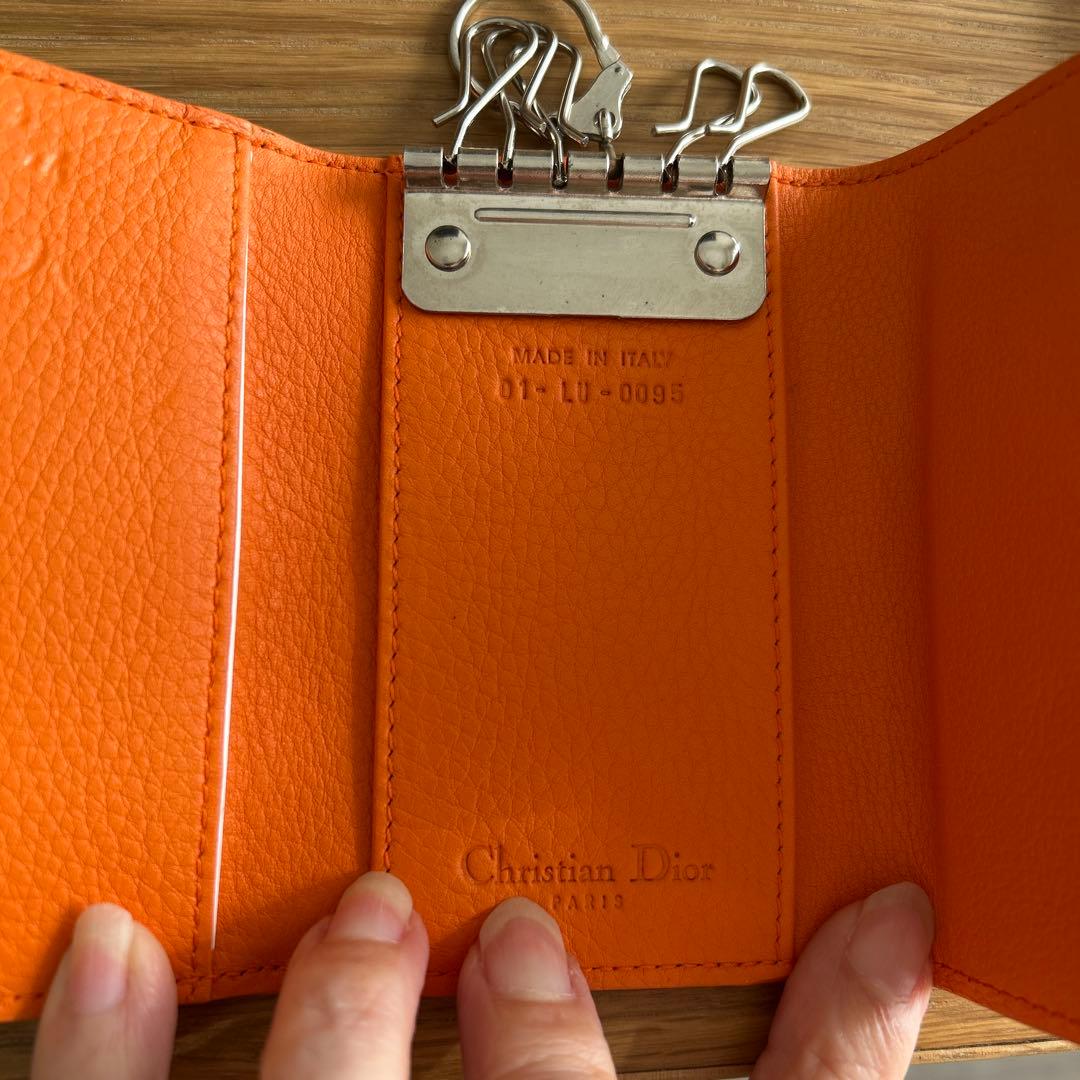 新品Dior キーケース オレンジ/ブラウン