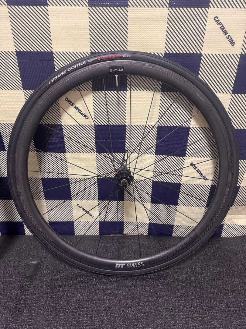 DT SWISS PRC1400 前後カーボンホイール　リムブレーキ用 タイヤ付